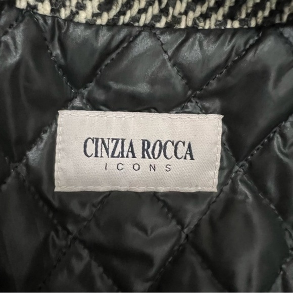 Cinzia Rocca Tweed Wool Coat Women’s 4 Grey Black Zip In Vest Classic - Picture 11 of 12